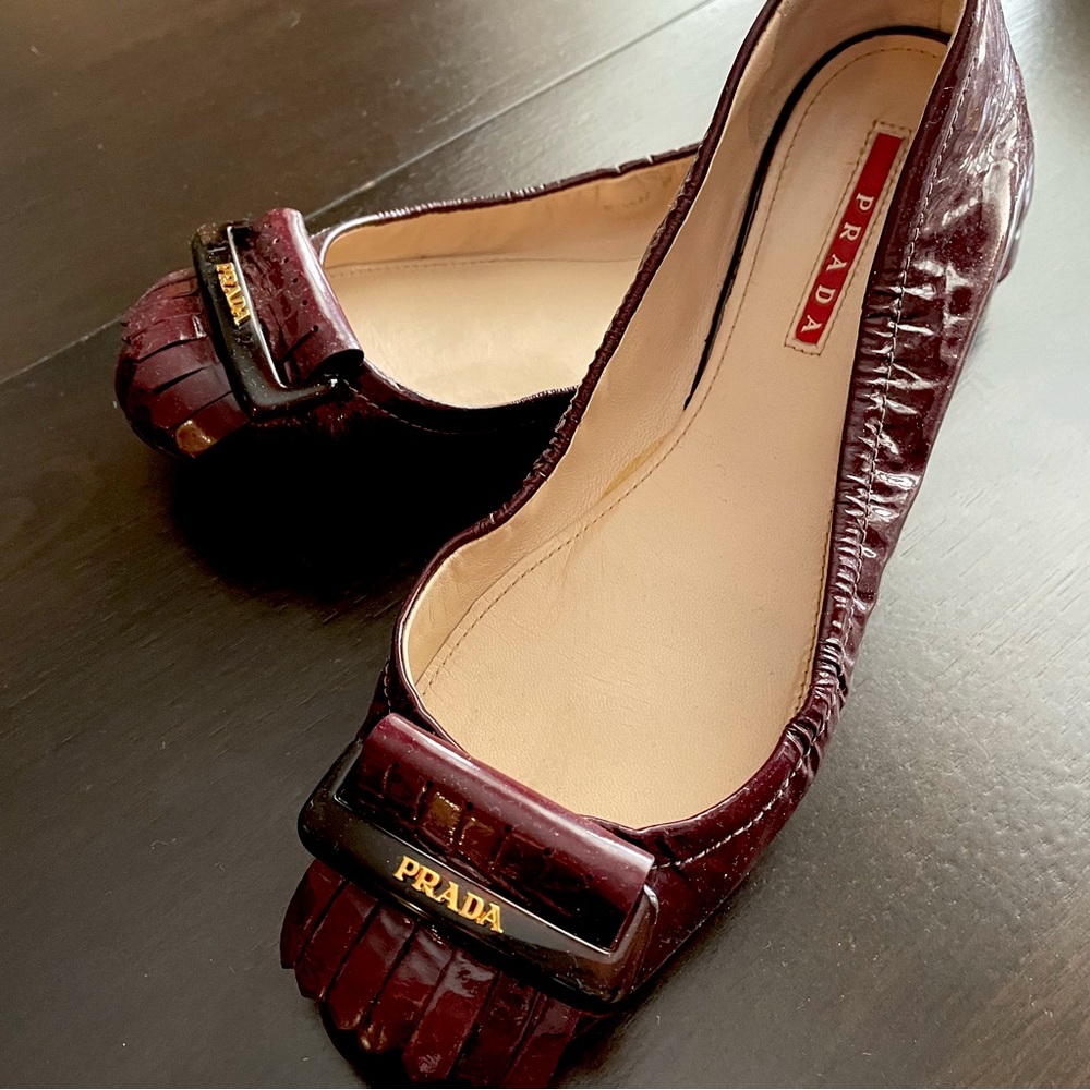 Prada Sport Patent Leather Ballet Flats